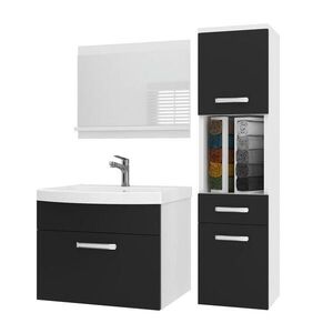 B BELINI GROUP KOUPELNOVÝ NÁBYTEK Koupelnová SADA PRI M3, Černá matná, 90 cm obraz