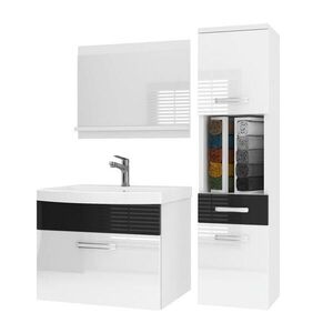 B BELINI GROUP KOUPELNOVÝ NÁBYTEK Koupelnová SADA PRI P3, Bílá / Černá lesklá, 90 cm obraz