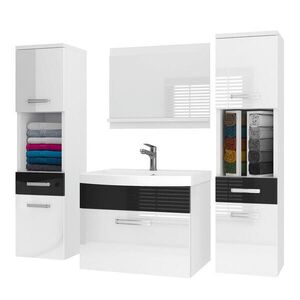 B BELINI GROUP KOUPELNOVÝ NÁBYTEK Koupelnová SADA PRI P6, Bílá / Černá lesklá, 120 cm obraz