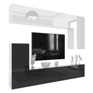 B BELINI GROUP OBÝVACÍ STĚNA Milano 8, Černá lesklá / Bílá lesklá, 250 cm, Bezúchytková obraz