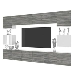 B BELINI GROUP OBÝVACÍ STĚNA Milano 3, Šedá matná / Bílá lesklá, 300 cm, Bezúchytková obraz