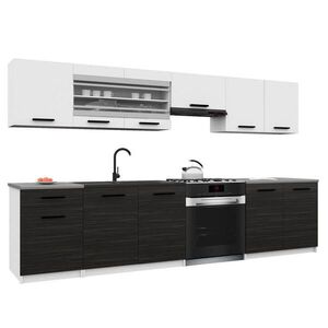B BELINI GROUP KUCHYŇSKÁ LINKA Italia 4 260 cm, s pracovními deskami, Bílo-ebenová obraz