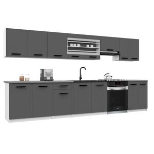 B BELINI GROUP KUCHYŇSKÁ LINKA Italia 3 320 cm, s pracovními deskami, Šedá obraz
