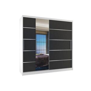 B BELINI GROUP POSUVNÁ SKŘÍŇ Verona MBP, Bílá/Černá Mat, 200 cm, se zrcadlem obraz