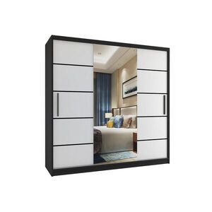 B BELINI GROUP POSUVNÁ SKŘÍŇ Verona MT, Černá/Bílá Mat, 200 cm, se zrcadlem obraz