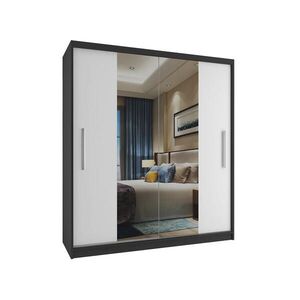 B BELINI GROUP POSUVNÁ SKŘÍŇ Verona ME, Černá/Bílá Mat, 133 cm, se zrcadlem obraz