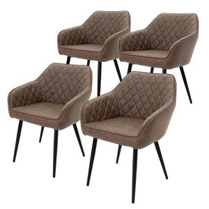 ML-DESIGN SADA 4 jídelních židlí z hnědé umělé kůže obraz