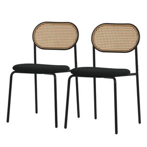 ML-DESIGN JÍDELNÍ ŽIDLE, SADA 2 KS, černý ratan obraz