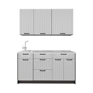Vicco JEDNOTKOVÁ KUCHYNĚ Fame-Line, Bílý venkovský dům/Antracit, 150 cm, PD Mramor obraz