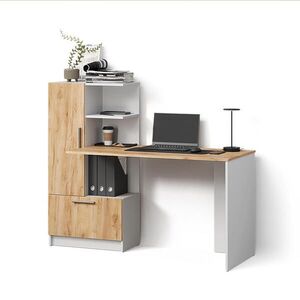 Livinity® PSACÍ STŮL Lorena Bílý/zlatý dub 150 x 120.1 cm se 2 dveřmi obraz