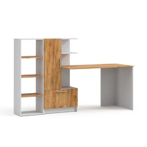 Vicco PSACÍ STŮL Tomy, Bílá/Zlatý mocný dub, 150 x 59 cm Sada 2 kusů obraz