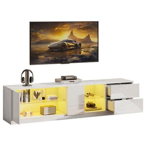 STILVORA TV STOLEK bílý s LED pro TV do 65", do obývacího pokoje a ložnice, 160×40×52 cm obraz