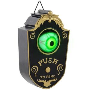 HOMCOM 18CM halloweenská dekorace na dveře s LED světly, zvuková funkce obraz