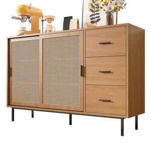 STILVORA KUCHYŇSKÁ SKŘÍŇ v přírodním dekoru se 2 posuvnými dvířky a 3 zásuvkami, 140×37×91 cm obraz