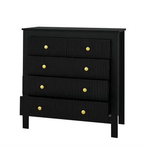 STILVORA KOMODA v černé barvě se speciálními dvířky a 5 zásuvkami, 79×39, 5×80, 5 cm obraz