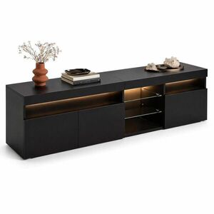 STILVORA TV STOLEK černý s nastavitelným LED osvětlením a úložným prostorem, do obýváku a jídelny, 180×35×48 cm obraz