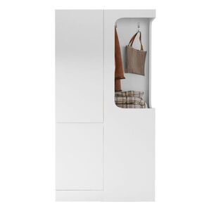 STILVORA ŠATNÍ SKŘÍŇ v bílé barvě se zásuvkami a úložnými prostory do ložnice a obýváku, 70×40×170 cm obraz