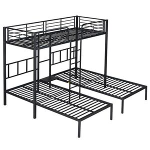 STILVORA ETAGENBETT 90/200 cm in Schwarz mit Leiter, Ablage und Tisch obraz