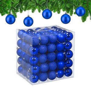 Relaxdays KOULE Vánoční modrá 100dílná-sada plast obraz
