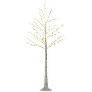 HOMCOM 150 cm světelný strom, bříza se 120 teplými bílými LED diodami, 3 stupně jasu, IP44 obraz