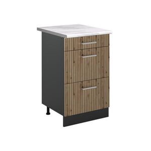 Vicco SPODNÍ SKŘÍŇKA KUCHYŇSKÉ LINKY R-Line, Řemeslný dub/Antracit, 50 cm pracovná doska Mramor obraz