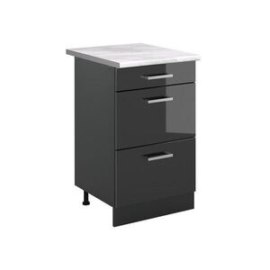 Vicco SPODNÍ SKŘÍŇKA KUCHYŇSKÉ LINKY R-Line, Antracitový vysoký lesk/Antracit, 50 cm pracovná doska Mramor obraz