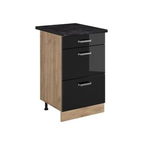 Vicco SPODNÍ SKŘÍŇKA KUCHYŇSKÉ LINKY R-Line, Černý vysoký lesk/Zlatý mocný dub, 50 cm pracovná doska antracitová obraz