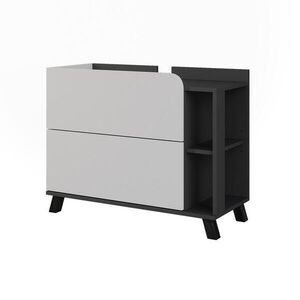 Vicco DOLNÍ SKŘÍŇKA POD DŘEZ Karen, Bílá/Antracit, 80 x 65 cm se 2 zásuvkami obraz