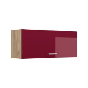 Vicco VĚŠÁK NA STĚNU R-Line, Červená vysoký lesk/Zlatý mocný dub, 100 cm Plochý obraz