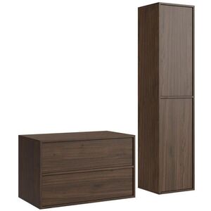 Badplaats KOUPELNOVÁ SESTAVA Mali 80 cm hnědý ořech - s vysokou skříňkou - 80 x 46 x 49 cm obraz