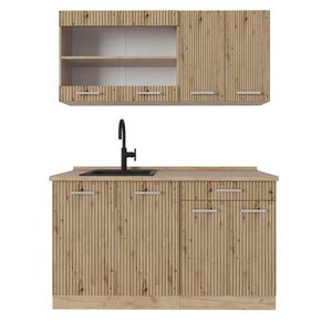 Vicco JEDNOTKOVÁ KUCHYNĚ R-Line Dub Artisan / dub Goldkraft 140 cm bez pracovní desky obraz