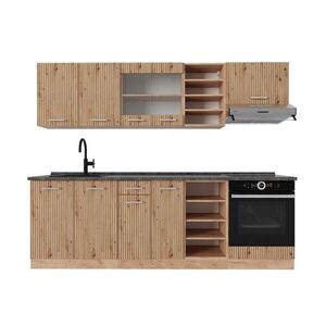 Vicco KUCHYŇSKÝ KOUT R-Line Dub Artisan / dub Goldkraft 240 cm , PD Antracit obraz