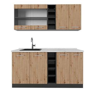 Vicco JEDNOTKOVÁ KUCHYNĚ R-Line Dub Artisan/antracit 160 cm s pracovní deskou obraz