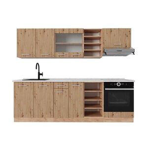 Vicco KUCHYŇSKÝ KOUT R-Line Dub Artisan / dub Goldkraft 240 cm s pracovní deskou obraz