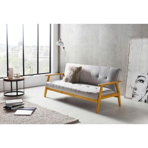 Livetastic ROZKLÁDACÍ POHOVKA, dřevo, textil, přírodní barvy, světle šedá obraz