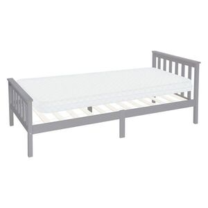 ML-DESIGN DŘEVĚNÁ POSTEL 90x200 cm světle šedé borové dřevo s roštem a matrací H10 cm obraz