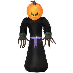 HOMCOM HALLOWEEN dekorace nafukovací samonafukovací strašidelný duch dýně s LED obraz