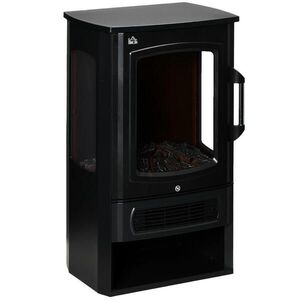 HOMCOM ELEKTRICKÝ KRB, 1000/2000 W, se 2 stupni topení, ocel, černý, 44, 5 x 32 x 74 cm obraz