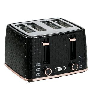 HOMCOM TOASTER na 4 plátky, černý obraz