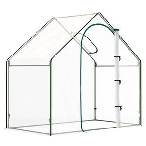 Outsunny FOLIOVÝ SKLENÍK 1, 8 x 1 x 1, 68 m Skleník na rajčata s roletovými dveřmi, oknem obraz