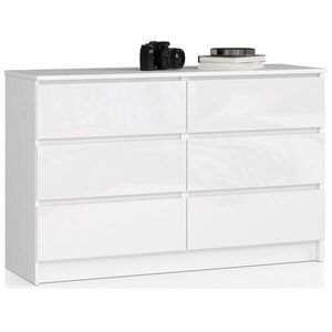 RAUMHIRSCH FURNITURE KOMODA Bílá, bílá lesklá 77/120/40 obraz