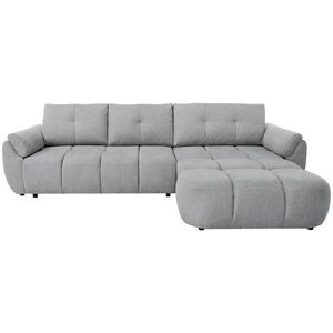 Beautysofa ROHOVÁ POHOVKA Massimo, univerzální rohová rozkládací pohovka 280 cm s funkcí spaní a úložným prostorem, světle šedá obraz
