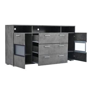 FLIEKS KOMODA LED 2 dvířka 3 zásuvky šedá 140cm obraz