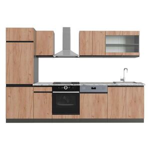 Vicco KUCHYŇSKÝ KOUT R-Line Zlatý dub power/antracit 300 cm , PD Mramor obraz