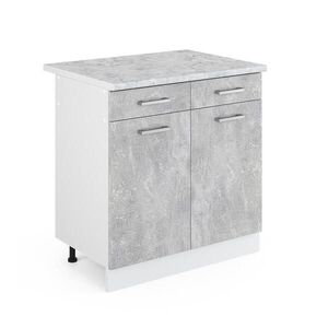 Vicco UNIVERZÁLNÍ ZÁKLADNÍ JEDNOTKA R-Line Beton 80 cm se zásuvkami a dvířky, s pracovní deskou obraz