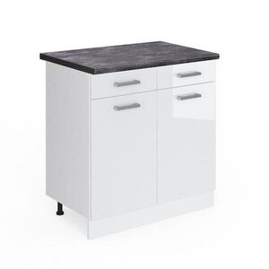 Vicco SPODNÍ SKŘÍŇKA KUCHYŇSKÉ LINKY R-Line Bílá vysoký lesk 80 cm , PD Antracit obraz