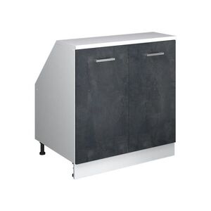 Vicco ŠIKMÁ SKŘÍŇ Rion Černý beton 80 x 81.6 cm se 2 dveřmi, korpus skříně hloubka 60 cm obraz