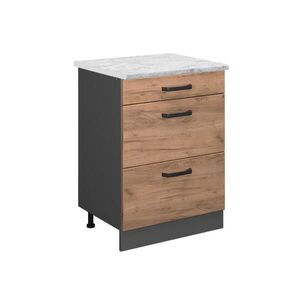 Vicco SPODNÍ SKŘÍŇKA KUCHYŇSKÉ LINKY R-Line Zlatý mocný dub 60 cm PD Mramor obraz