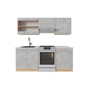 Vicco KUCHYŇSKÝ KOUT R-Line Beton/zlatý dub 200 cm , PD Mramor obraz