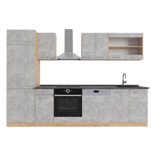 Vicco KUCHYŇSKÝ KOUT R-Line Beton/zlatý dub 300 cm , PD Antracit obraz